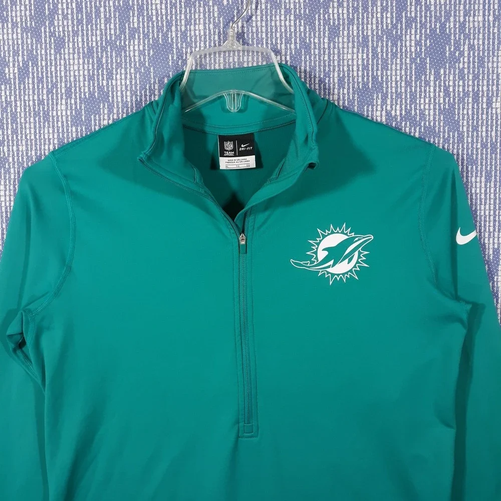 Nike Miami Dolphins Pullover 1/2 Zip Football NFL Womens XL Dri-Fit